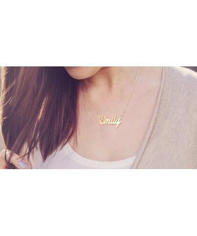 14K Personalized Name Necklace in Painter Font by JEWLR 16.0 Inches White Gold $61.20 Necklaces