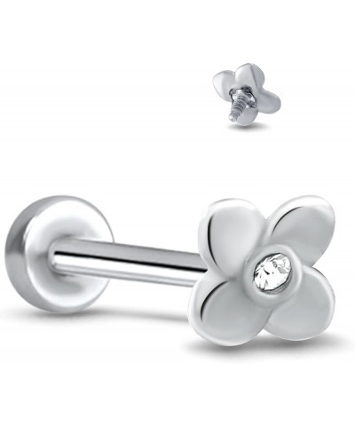 316L Surgical Steel Labret Monroe Nose Stud Flower Design Choose Your Size 18G 16G Steel-16G-9/32" Post $13.49 Body Jewelry