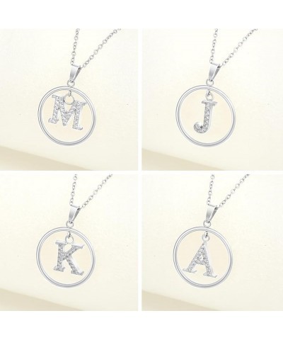 Dainty Initial Necklaces for Women, Trendy Letter Necklace with Zirconia, Round A-Z Pendant Choker Necklace, Monogram Name Ne...