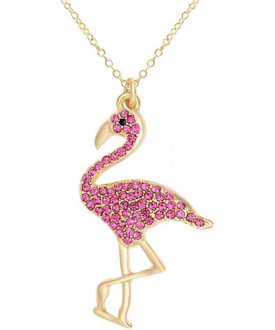 Full Rhinestone Flamingo Bird Pendant Necklace for Women 18 1 Pcs pack gold crystal style $7.50 Necklaces