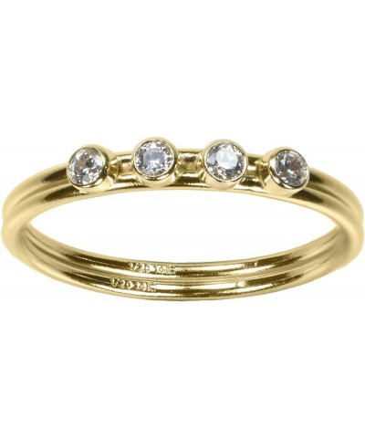 White 2mm Multiple CZ Stacking Rings Assorted Sizes Yellow 4CZ $10.45 Rings