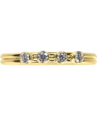 White 2mm Multiple CZ Stacking Rings Assorted Sizes Yellow 4CZ $10.45 Rings