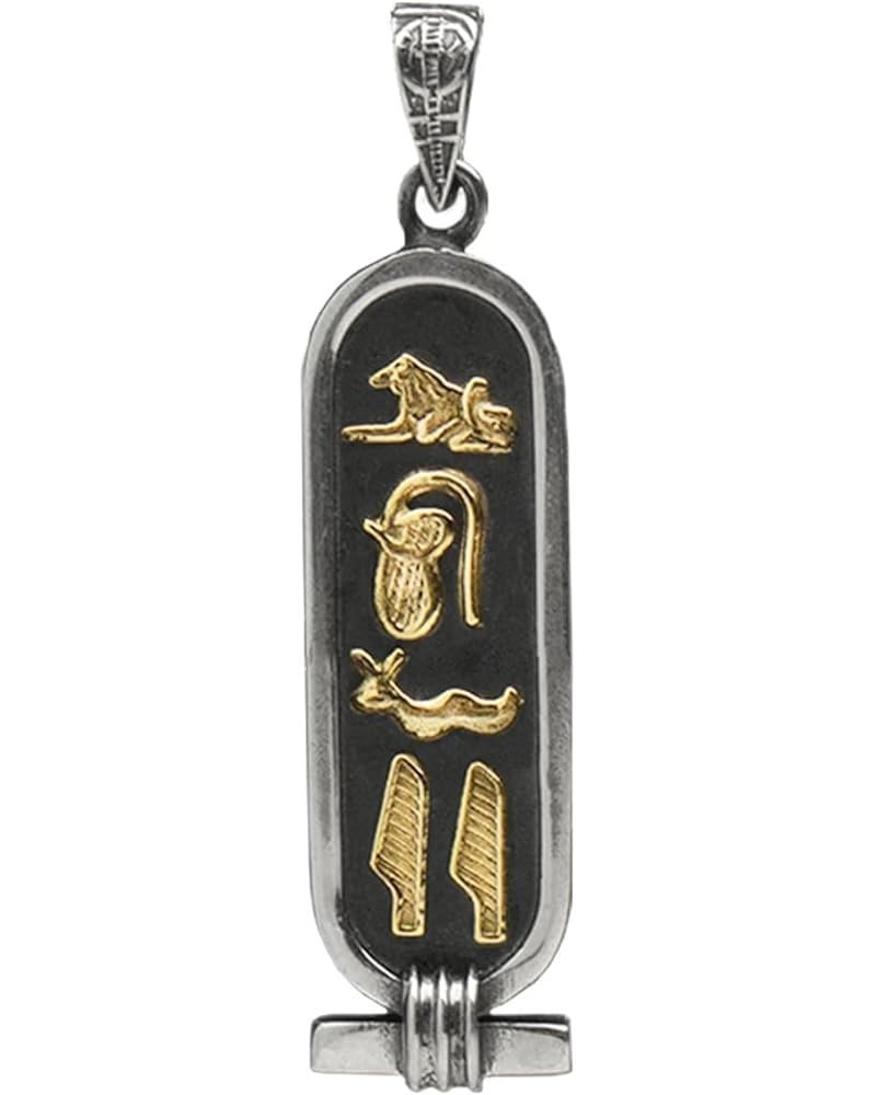 Made in Egypt - Personalized Cartouche Pendant - Available in 14K Gold, 18K Gold and Sterling Silver - 1-Sided Solid Pendant ...