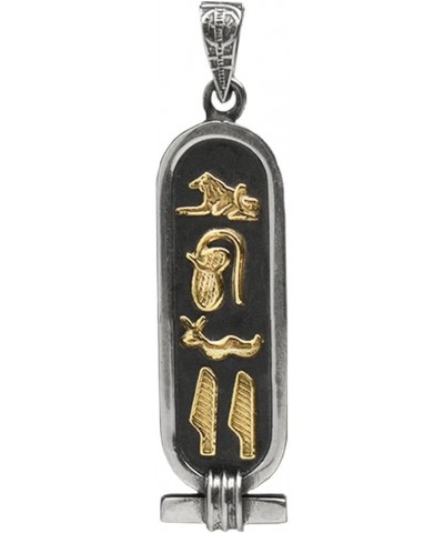 Made in Egypt - Personalized Cartouche Pendant - Available in 14K Gold, 18K Gold and Sterling Silver - 1-Sided Solid Pendant ...