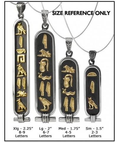 Made in Egypt - Personalized Cartouche Pendant - Available in 14K Gold, 18K Gold and Sterling Silver - 1-Sided Solid Pendant ...