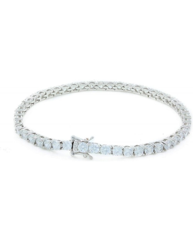 Unisex 4mm ANTI-TARNISH Real Solid 925 Sterling Silver Tennis Chain AAA CZ Stones One Row Choker Necklace 16-30" Bracelet 6.5...