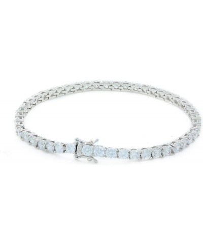 Unisex 4mm ANTI-TARNISH Real Solid 925 Sterling Silver Tennis Chain AAA CZ Stones One Row Choker Necklace 16-30" Bracelet 6.5...