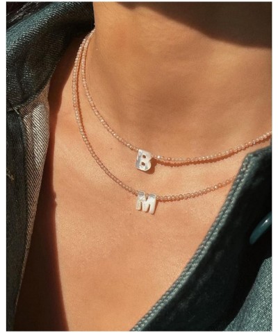 Beaded Initial Choker Necklace for Women Boho Shell Initial Letter Necklace Summer Beach Layering Choker for Women Girls B $9...