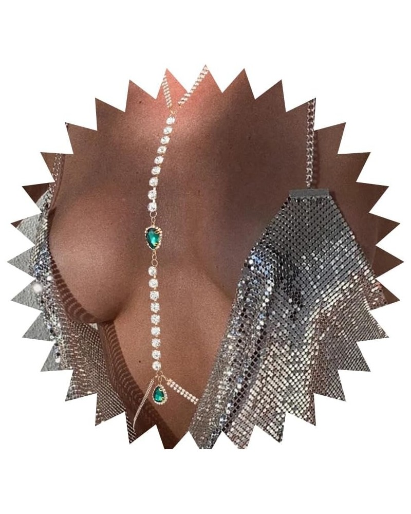 Rhinestone Body Chain Crystal Body Jewelry Shining Body Chains Luxury Rhinestone Waist Body Chain Festival Party Body Jewelry...