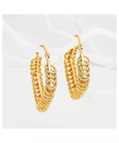 14K Gold Plated Chunky Hoops | Lightweight Gold Hoop Earrings for Women Hypoallergenic Trendy Chunky Gold Hoops Earrings Dain...