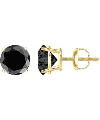 1/2-10 Carat Total Weight Black Diamond Stud Earrings 4 Prong Screw Back Yellow Gold 10.0 carats $162.63 Earrings