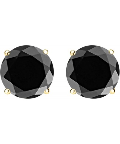 1/2-10 Carat Total Weight Black Diamond Stud Earrings 4 Prong Screw Back Yellow Gold 10.0 carats $162.63 Earrings