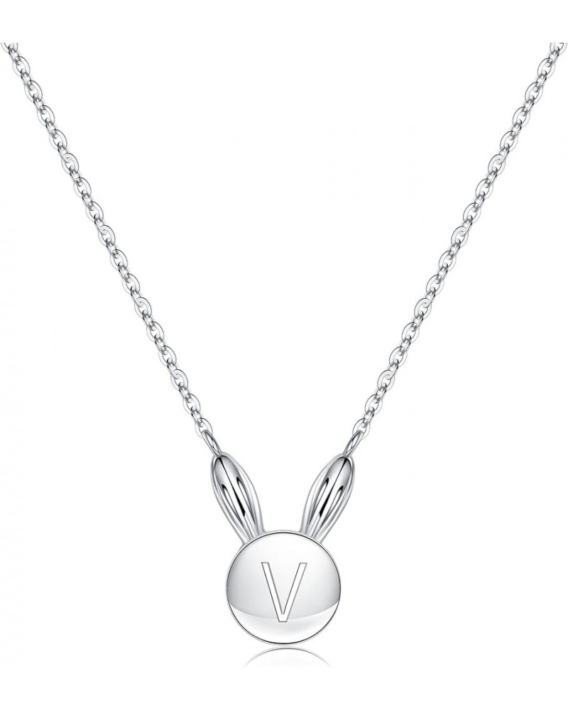 Easter Gifts for Women Girls, S925 Sterling Silver Bunny Neckaces Dainty Rabbit Necklaces Bunny Letter Initial Necklaces East...