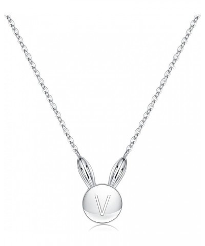 Easter Gifts for Women Girls, S925 Sterling Silver Bunny Neckaces Dainty Rabbit Necklaces Bunny Letter Initial Necklaces East...