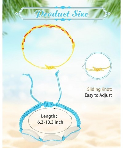 21 Pieces Surfer Wave Bracelet Ocean Wave Adjustable Waterproof Handmade Friendship Bracelet Anklets Jewelry for Women Teen T...