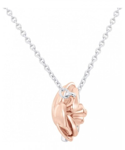 Enchanted Disney Belle's Rose Diamond Necklace 1/20ctw $65.60 Necklaces