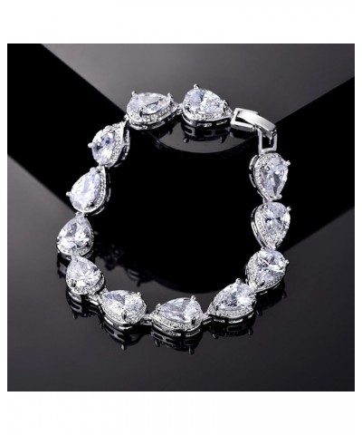 MASOP Fashion Women Wedding Jewelry Sets for Brides AAA Cubic Zirconia Costume Jewelry Necklace Earring Bracelet Set Round Ch...