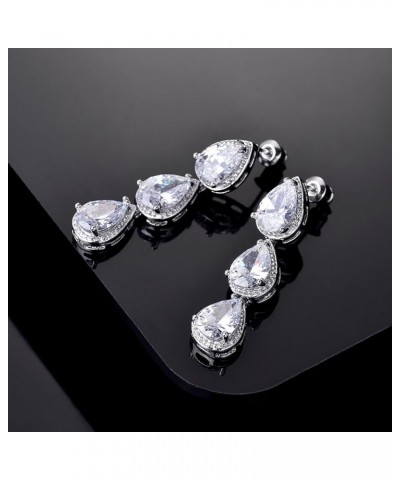 MASOP Fashion Women Wedding Jewelry Sets for Brides AAA Cubic Zirconia Costume Jewelry Necklace Earring Bracelet Set Round Ch...