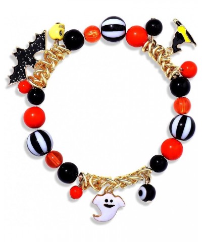 Halloween Bracelets Ghost Pumpkin Switch Charm Bracelets Gifts Stretch Beaded Bracelets for Women Girls Style C $8.39 Bracelets