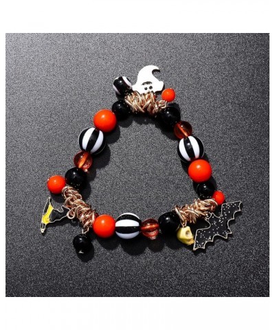 Halloween Bracelets Ghost Pumpkin Switch Charm Bracelets Gifts Stretch Beaded Bracelets for Women Girls Style C $8.39 Bracelets