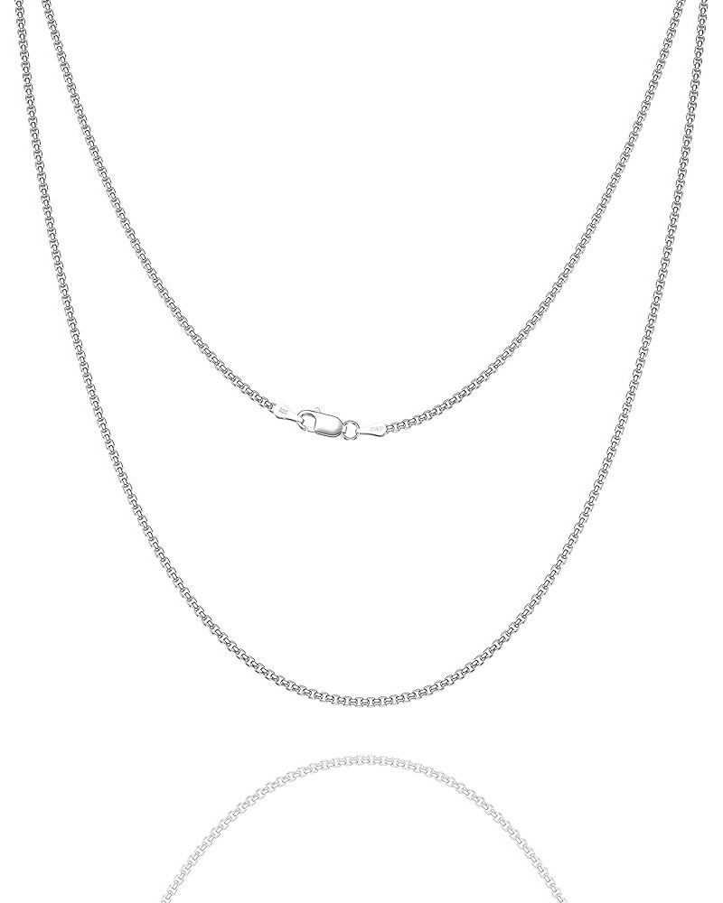 925 Sterling Silver Box Chain 2/3/4/5mm Necklace for Men Silver Link Chain for Women 16/18/20/22/24/26/30 Inches 22 2mm Silve...