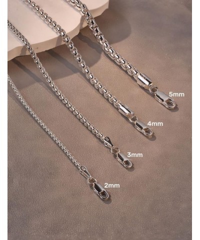 925 Sterling Silver Box Chain 2/3/4/5mm Necklace for Men Silver Link Chain for Women 16/18/20/22/24/26/30 Inches 22 2mm Silve...