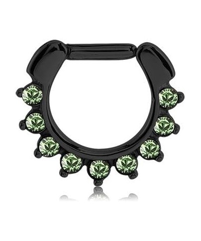 Black-Tone 316L Surgical Steel Septum Clicker Helix Nose Ring Ear Cartilage Green Choose Your Size & Gauge 8mm Diameter - 16 ...