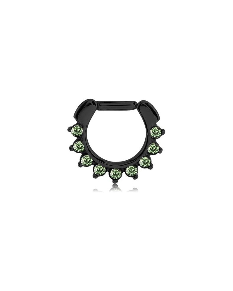 Black-Tone 316L Surgical Steel Septum Clicker Helix Nose Ring Ear Cartilage Green Choose Your Size & Gauge 8mm Diameter - 16 ...