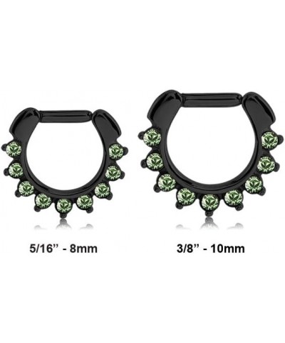 Black-Tone 316L Surgical Steel Septum Clicker Helix Nose Ring Ear Cartilage Green Choose Your Size & Gauge 8mm Diameter - 16 ...