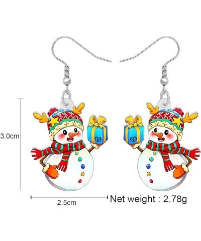 Cute Acrylic Cartoon Christmas Snowman Earrings Drop Dangle Decoration Costumes Jewelry For Women Girls Gift New Year Christm...