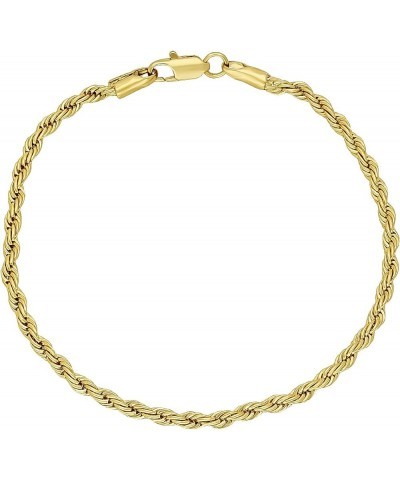 2mm-6mm 14k Yellow Gold Plated Twisted Rope Chain Necklace or Bracelet 7.0 Inches 2.8mm Bracelet $22.26 Necklaces