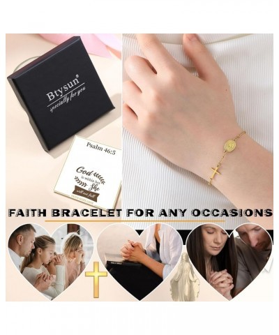 Christian Gifts for Women, Easter Gifts for Teens Gold Cross Bracelet for Women Confirmation Gifts for Teenage Girls Baptism ...