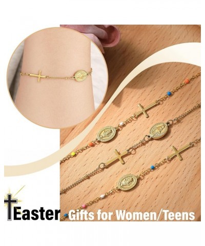 Christian Gifts for Women, Easter Gifts for Teens Gold Cross Bracelet for Women Confirmation Gifts for Teenage Girls Baptism ...