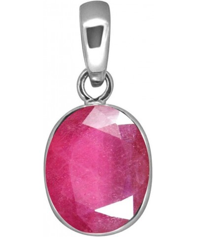 Choose Your Color Real 5 Carat Oval Shape Gemstones Simple 925 Silver Pendant Handmade Locket faceted-ruby-natural $15.00 Pen...