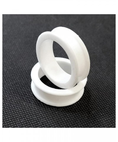 Pair of Ear Gauges Flexible White Silicone Double Flared Large Gauge Ear Expander Ear Tunnels Lobe Earring Tunnel Plugs Pierc...