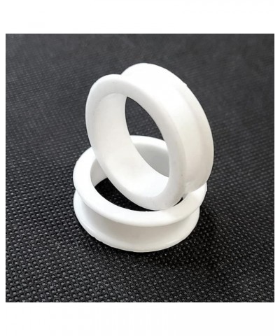 Pair of Ear Gauges Flexible White Silicone Double Flared Large Gauge Ear Expander Ear Tunnels Lobe Earring Tunnel Plugs Pierc...