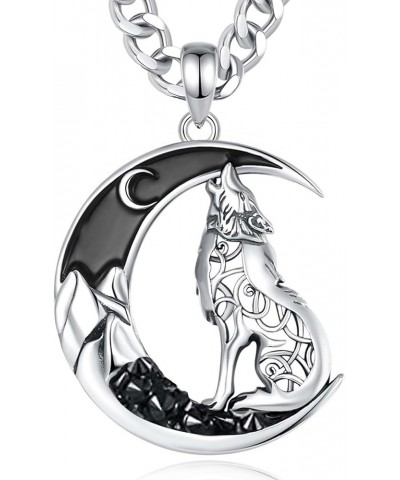 Dragon Wolf Necklaces Personalized for Men Women, 925 Sterling Silver Pendant, Stainless Steel Chain Wolf - Black $30.24 Neck...