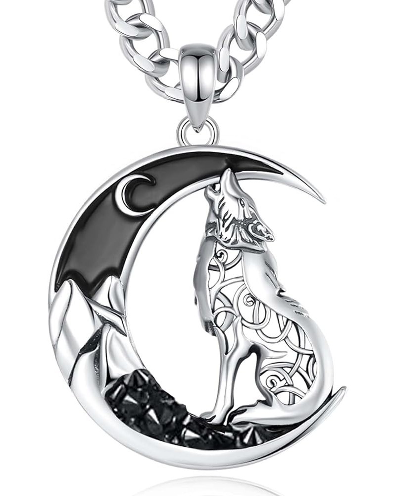 Dragon Wolf Necklaces Personalized for Men Women, 925 Sterling Silver Pendant, Stainless Steel Chain Wolf - Black $30.24 Neck...