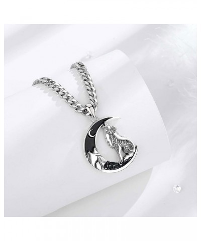 Dragon Wolf Necklaces Personalized for Men Women, 925 Sterling Silver Pendant, Stainless Steel Chain Wolf - Black $30.24 Neck...