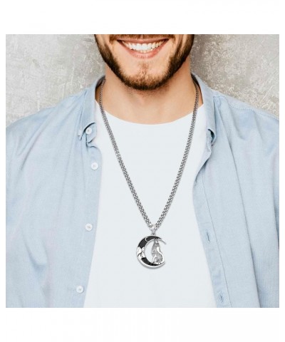 Dragon Wolf Necklaces Personalized for Men Women, 925 Sterling Silver Pendant, Stainless Steel Chain Wolf - Black $30.24 Neck...