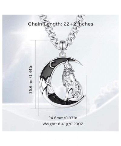 Dragon Wolf Necklaces Personalized for Men Women, 925 Sterling Silver Pendant, Stainless Steel Chain Wolf - Black $30.24 Neck...