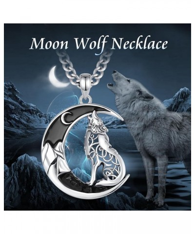 Dragon Wolf Necklaces Personalized for Men Women, 925 Sterling Silver Pendant, Stainless Steel Chain Wolf - Black $30.24 Neck...