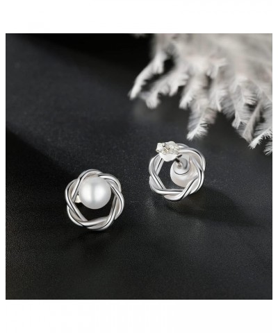 Pearl Stud Earrings for Women Hypoallergenic Freshwater small Pearl Earrings 925 Sterling Silver Jewelry for Women Bridesmaid...