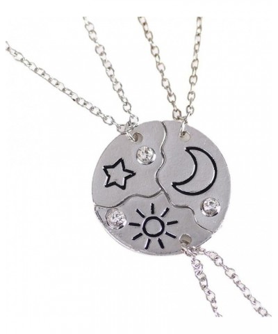 Best Friend Necklaces for 3 Sun Moon Star Cute Puzzle Necklace for Women Teen Girls Sister Heart Big sis Mid sis Little sis M...