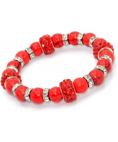 Handmade Bracelet Collection - (Ethnic Wallet Gift) Rhinestone Red Turquoise Stone $10.55 Bracelets