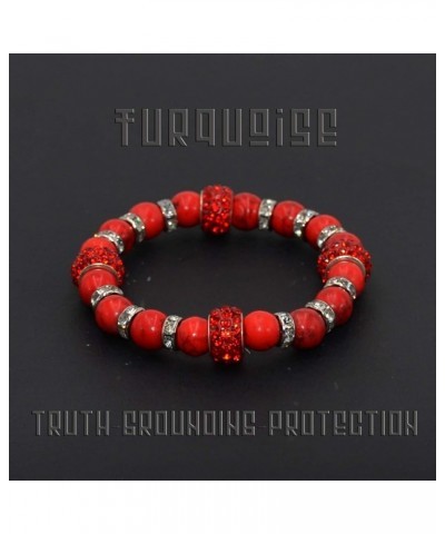 Handmade Bracelet Collection - (Ethnic Wallet Gift) Rhinestone Red Turquoise Stone $10.55 Bracelets