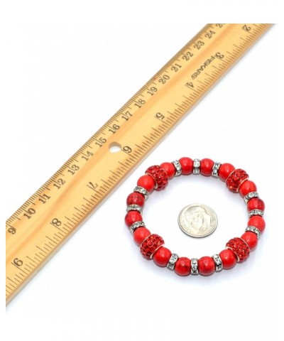 Handmade Bracelet Collection - (Ethnic Wallet Gift) Rhinestone Red Turquoise Stone $10.55 Bracelets