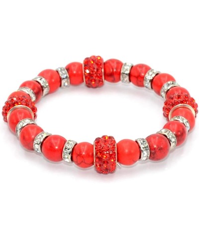 Handmade Bracelet Collection - (Ethnic Wallet Gift) Rhinestone Red Turquoise Stone $10.55 Bracelets