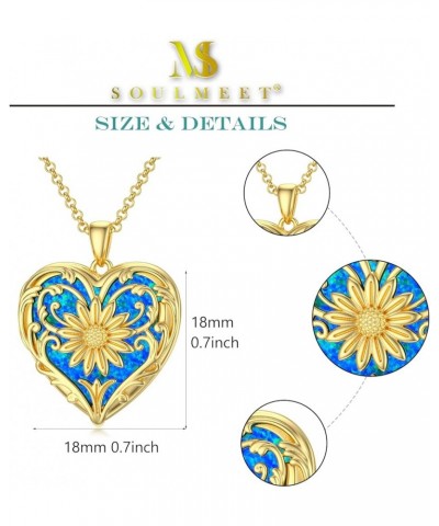 10K 14K 18K Solid Gold Personalized Sunflower/Starburst/Cross/Rose/Lotus/Butterfly/Turtle/Celtic/Bee Heart Locket Necklace Th...