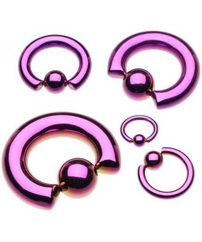 Basic Steel Captive Bead Ring 316L Surgical Steel (Sold Individually) 4g 14mm (8mm Ball) Purple $8.95 Body Jewelry